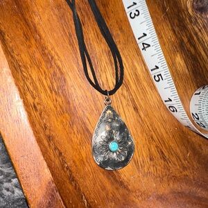 Southwest design silver & turquoise necklace